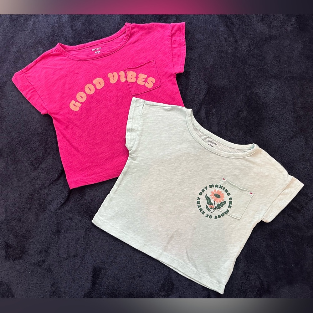 Carter’s Kids Good Vibes and Heart Print T-Shirts